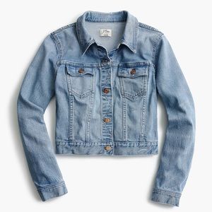J Crew Cropped Denim Jacket in Cavanal wash